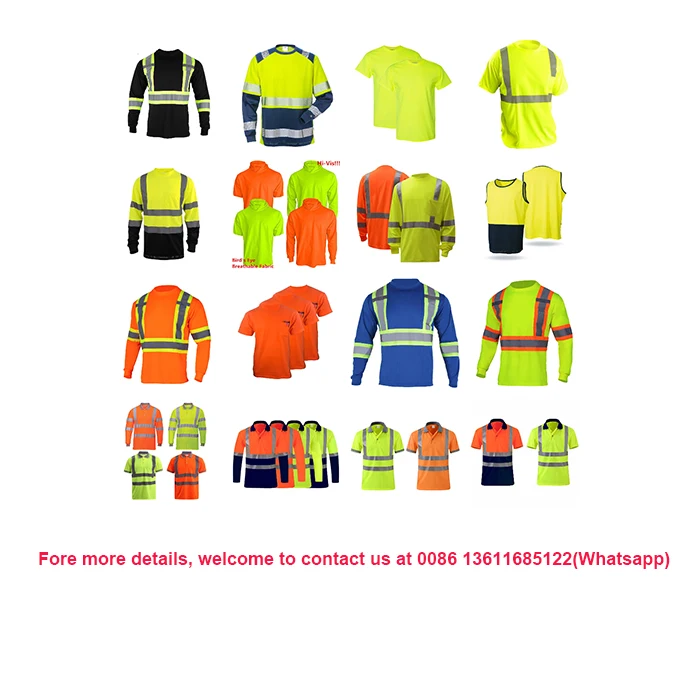 Breathable polyester Safety shirt custom logo hi vis construction short sleeve safety green work t shirt for men