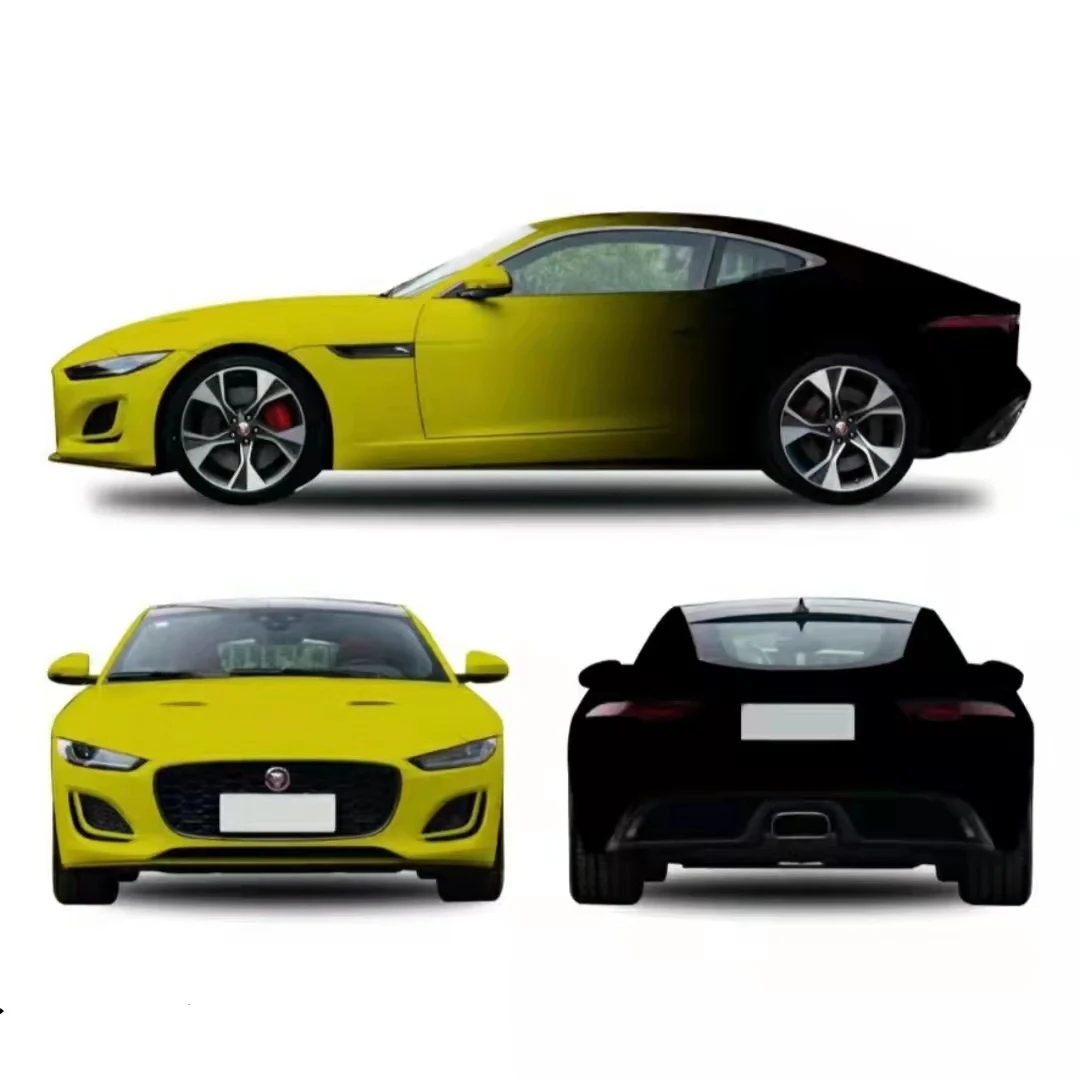 Виниловая пленка ник на заказ блестящая лимонно-желтая выцветающая в черном градиенте автомобильная