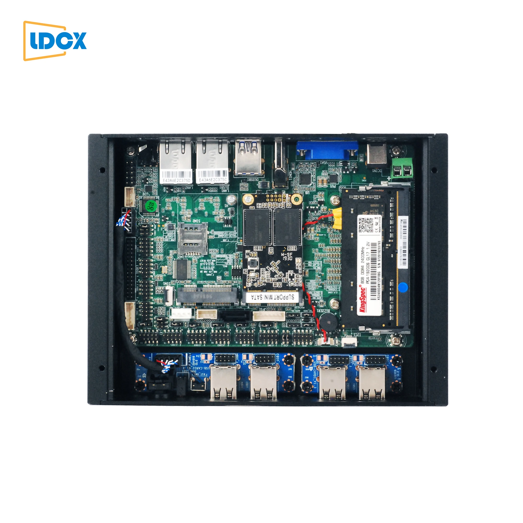 LDCX Core i7 6500U промышленный компьютер без вентилятора 6COM10USB2LAN