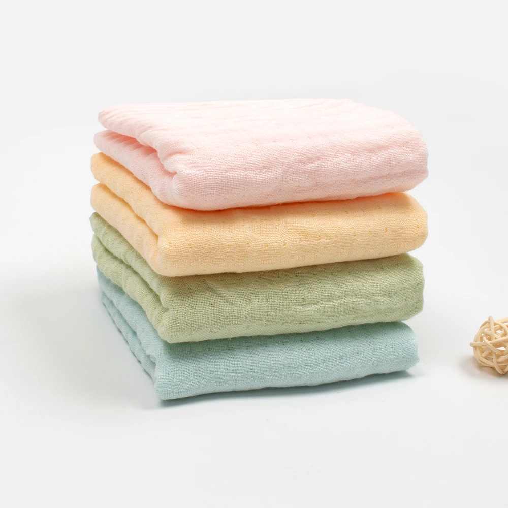 Hot Selling Stomized 6 Pack 100% Organic Cotton Bamboo Baby Face Wash Towel 2 Layer Cotton Towel Baby Washed Towel