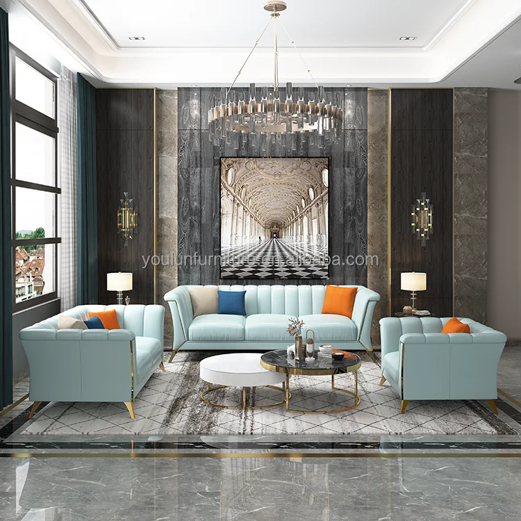 living room green 4 3 seater sofa velvet with golden legs