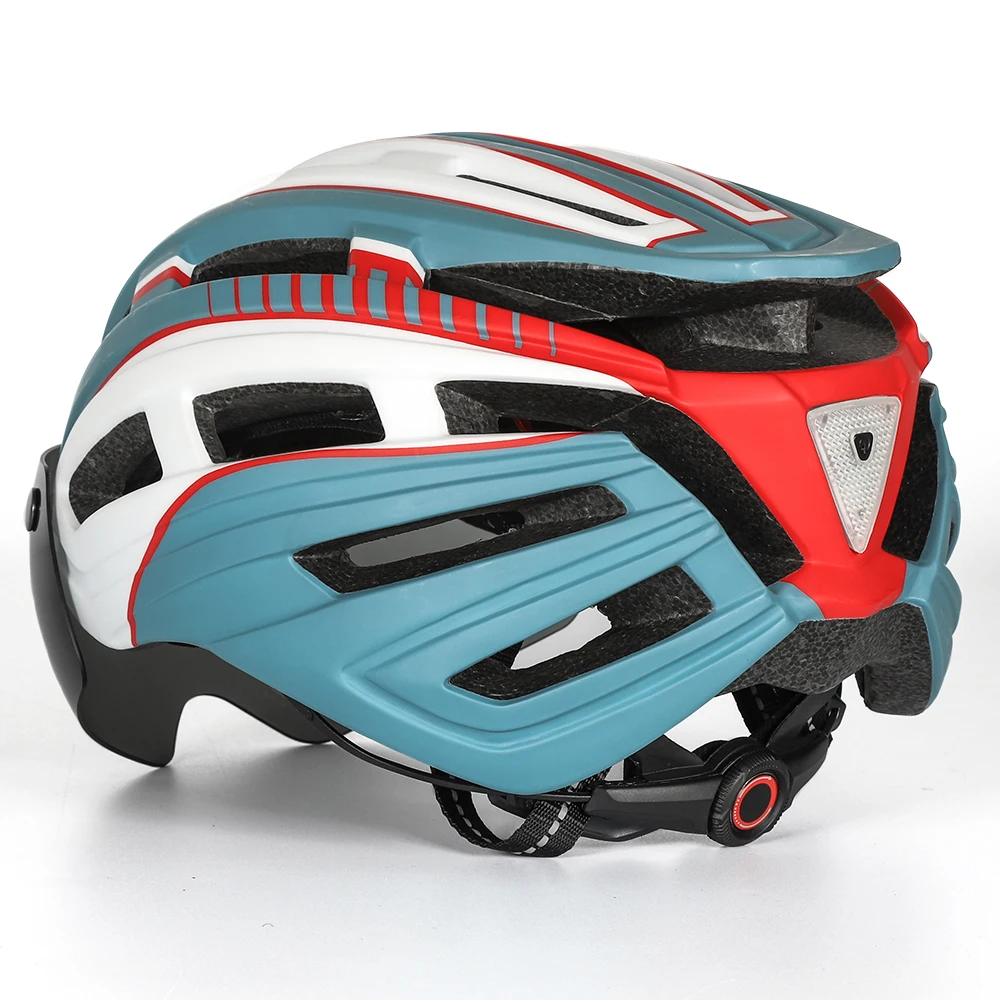 2023 New Colors Glossy Bicycle Helmet For Men CE Standard Adjustable Road Bike Helmet Purple With Magnetic Lens