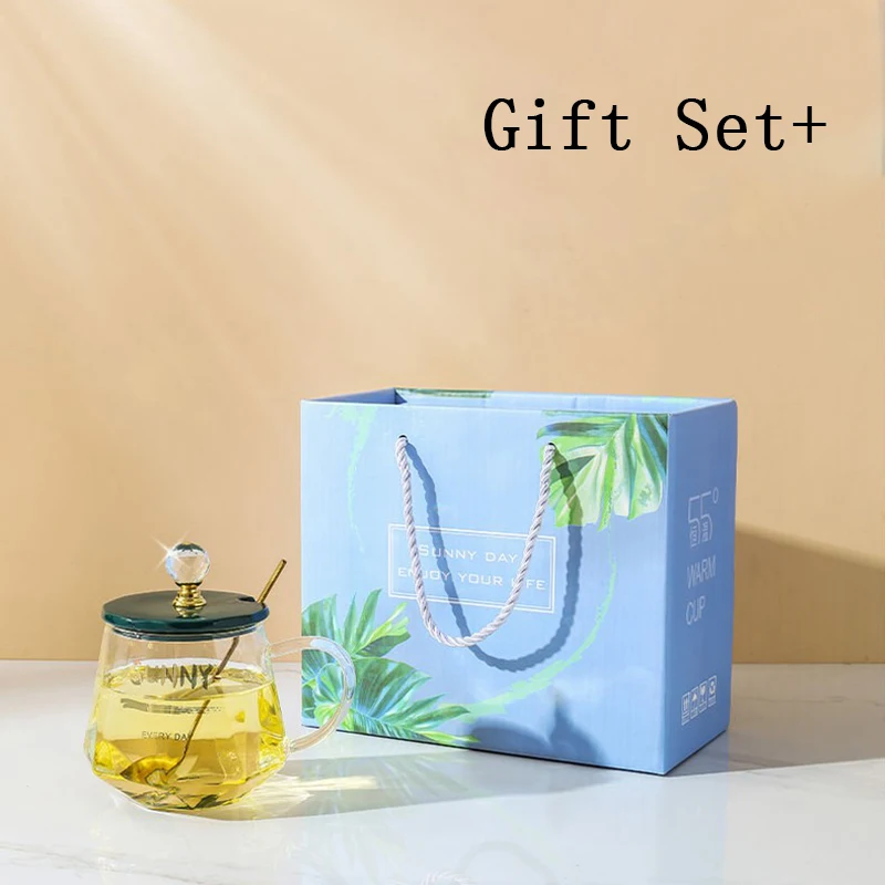 New Auto constant temperature intelligent heating glass mug Smart Constant Temperature 55 Degree Coffee Mug For Home Office