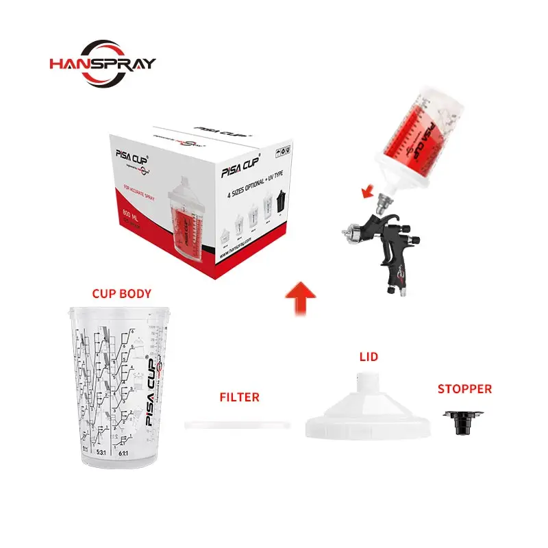 Spray Gun Cup 125Mic Paint Mixing Cup Spray Gun Accessories Repair Tool Spray Gun Cup For Car Truck Painting