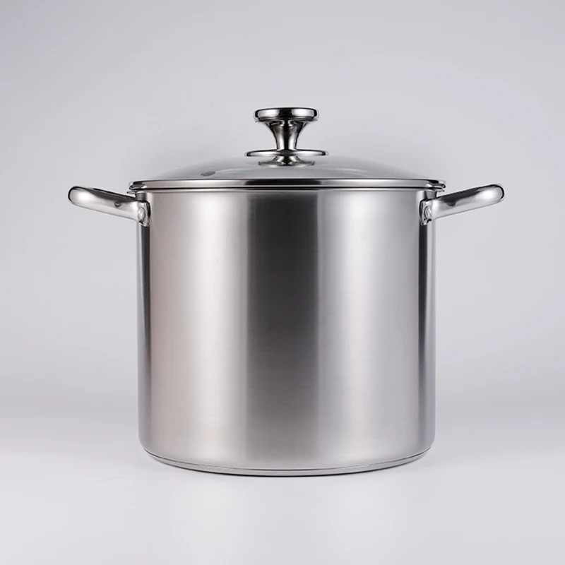 korean three layer non-stick commerccial kitchen restaurant stainless steel soup pot with glass lid small soup pots
