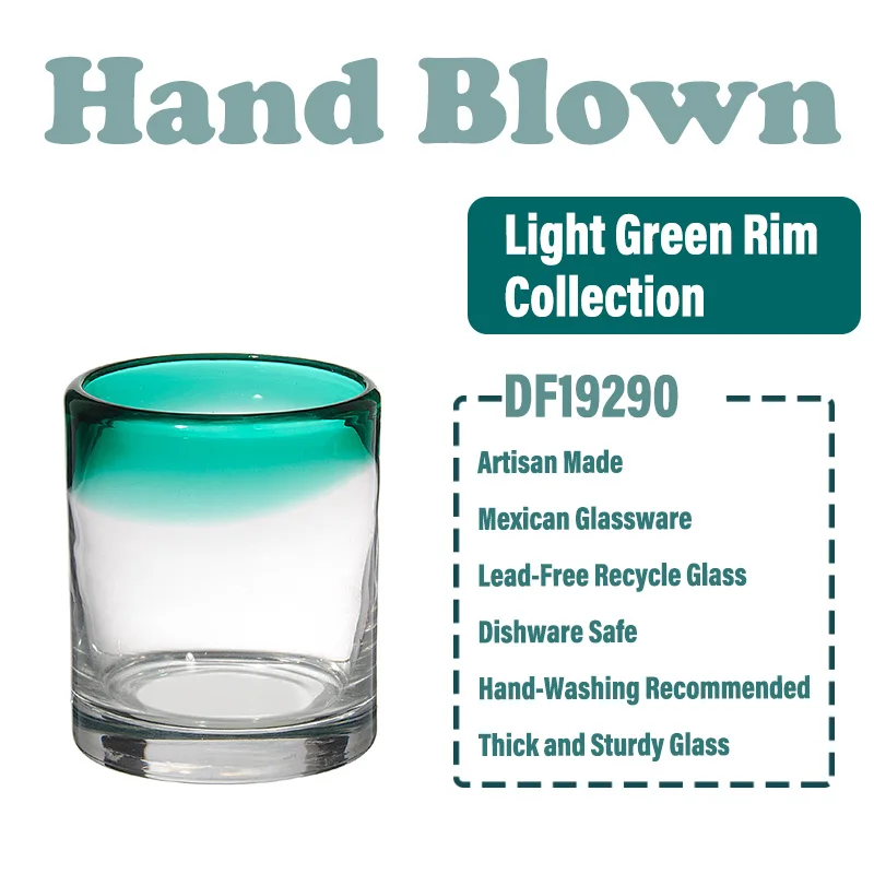 Vintage Style White 2oz Mexico Shot Glass Logo Hand Blown Mexican Mini Espresso Tumbler Whiskey Tequila Shot Glasses for wedding