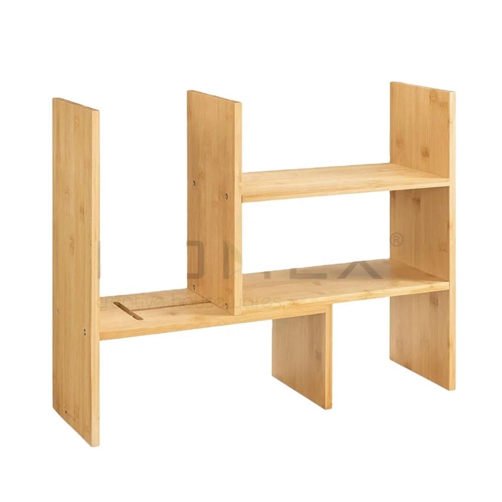 Custom Desk Organizer  Bamboo Desktop Shelves Book Shelf for Kitchen Office Table Countertop