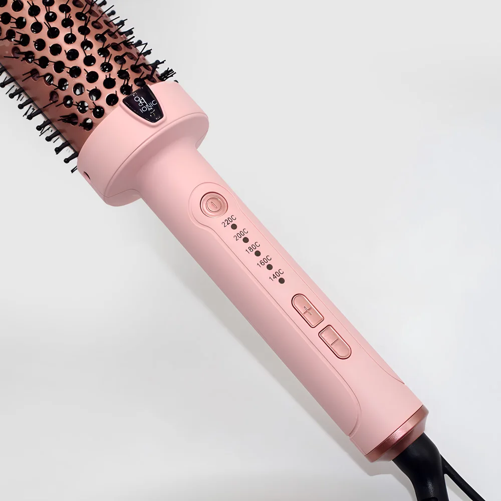45mm 220C Double PTC High Temperature Temperature Adjustable Thermal Hot Brush Round Brush Ceramic Heated Brush