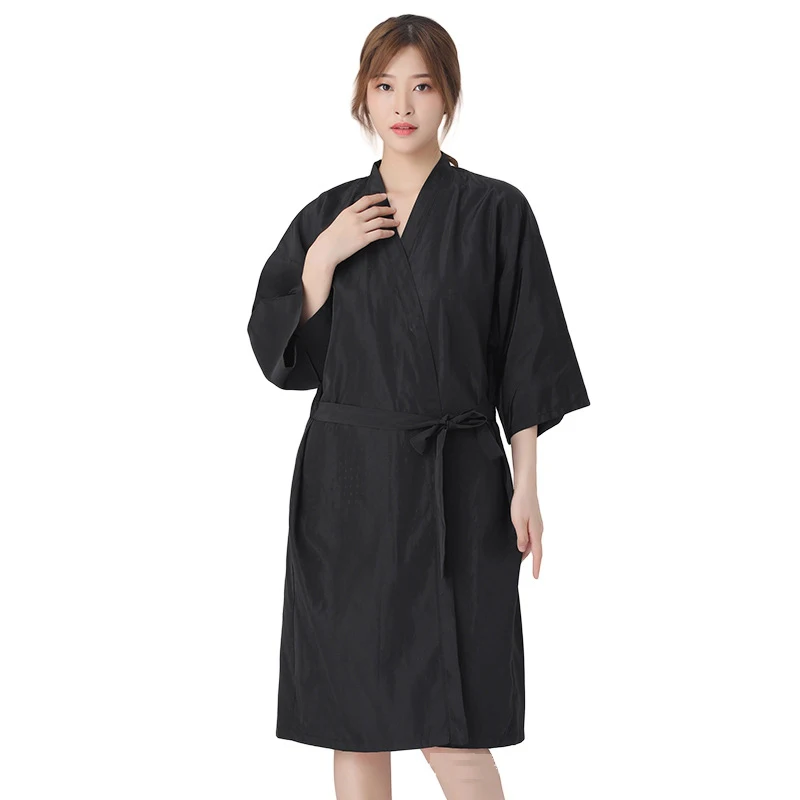 Wholesale Spa Massage Client Gown Long Salon Kimono Client Lounge Robe Smock Hair Uniform Salon
