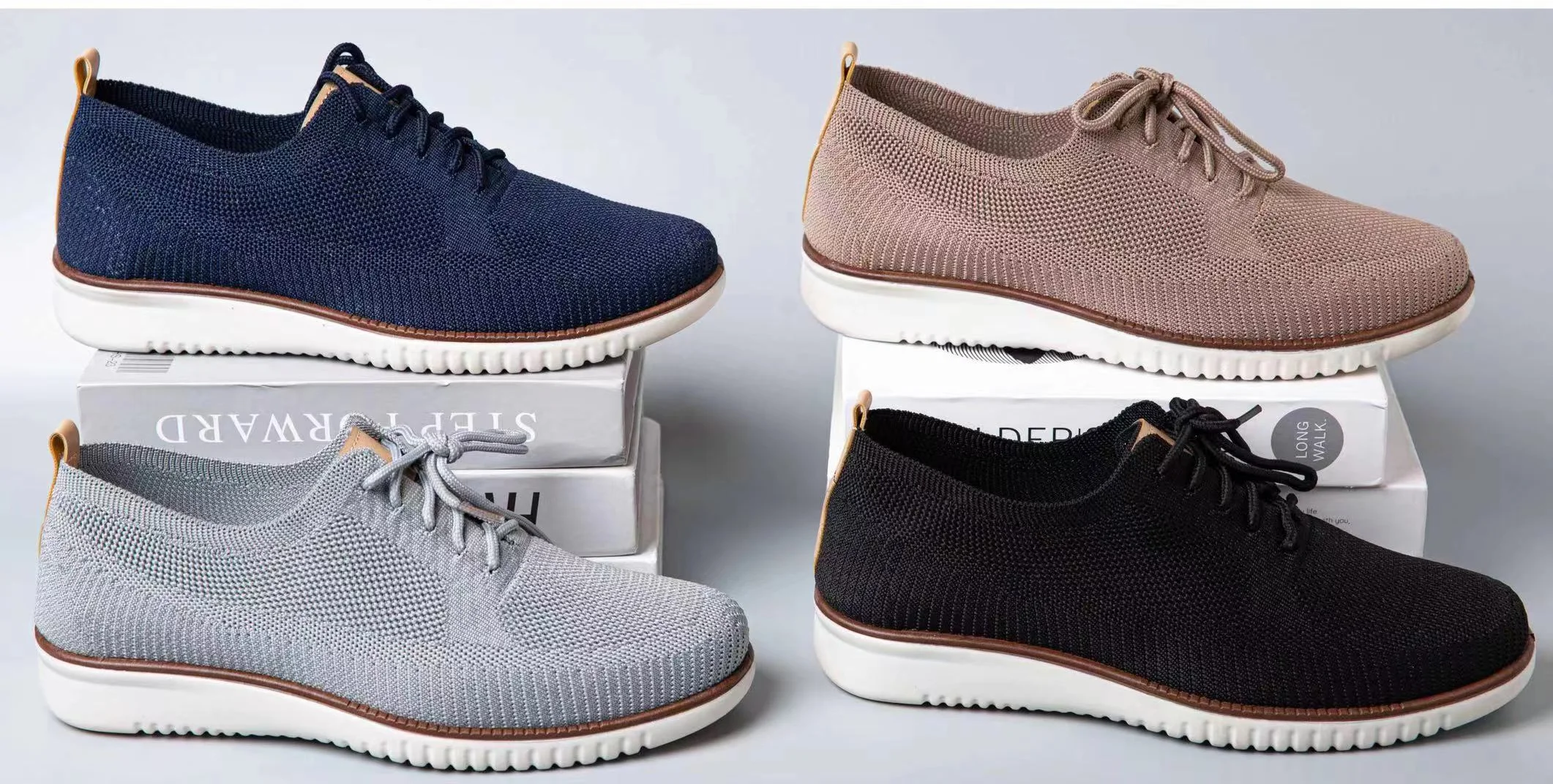 Hot popular Mesh upper lace-up men casual shoes with PVC injection outsole hot selling products 2024