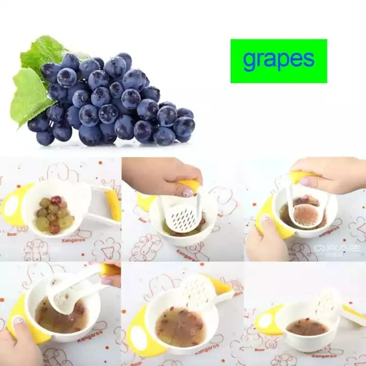 BPA Free Baby Food Manual Grinding Bowls Baby Food Supplement Grinder Handmade Fruit Grinding Tool PP Baby Kid Feeding Tableware