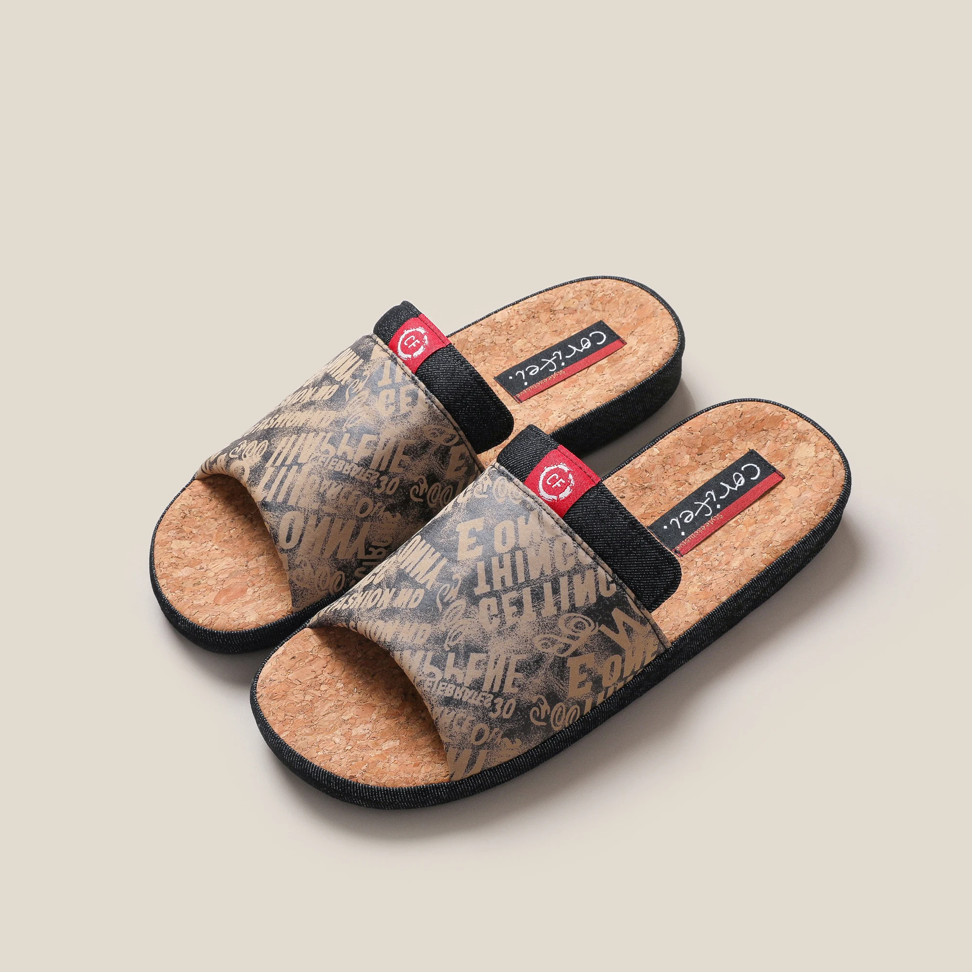 CORIFEI 2023 oak midsole made with poor handwriting men slides comfortable cork slippers and sandals