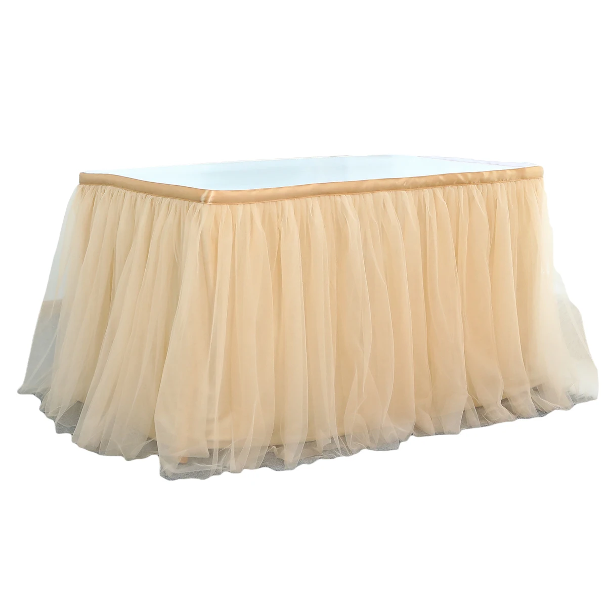 Wholesale Table Skirts For Wedding Party Buffet Decoration High Quality Soft Tulle Ruffle Tutu Table Skirt