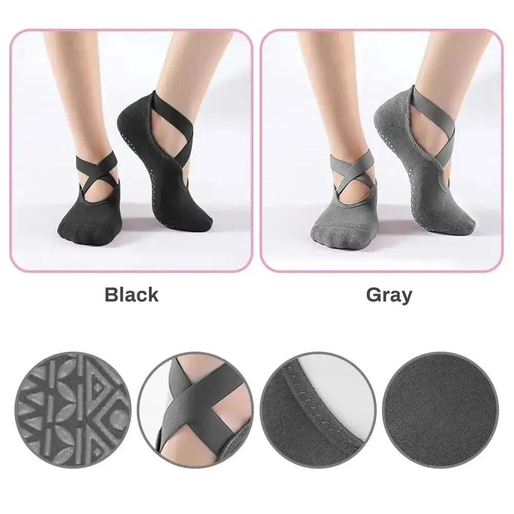 Women Yoga Grips Anti-slip Socks Pilates Socks Ideal For Pilates Yoga