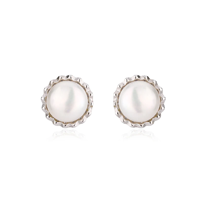 Manufacturer Pink Statement Real Pearl Stud Earrings Silver Titanium Pearl Earrings Pearl Wedding Earrings For Brides