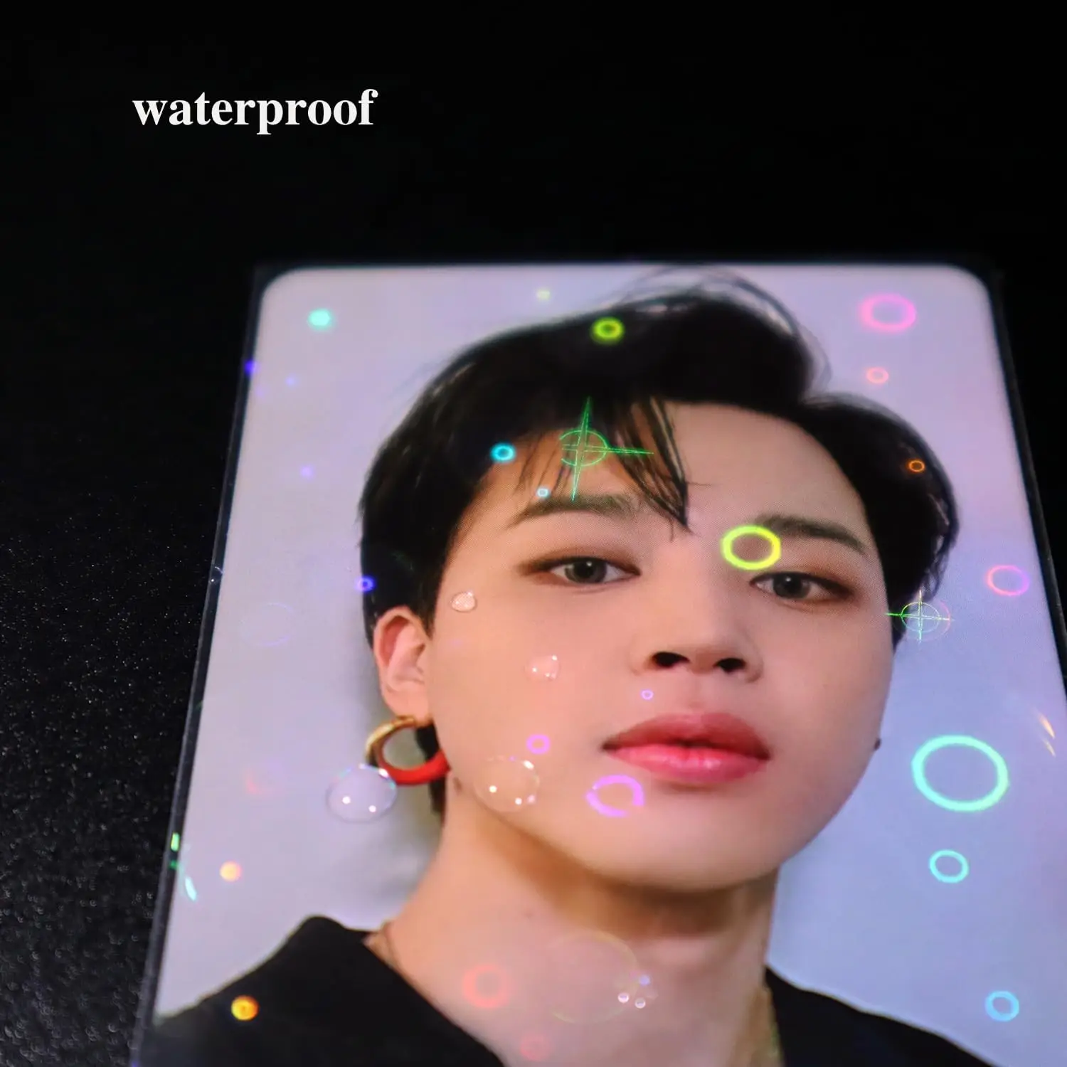 Bubble Holographic Laser Flash Penny Card Sleeves Perfect Fit Kpop Idol Photocard Sleeves Board Game Card Protector