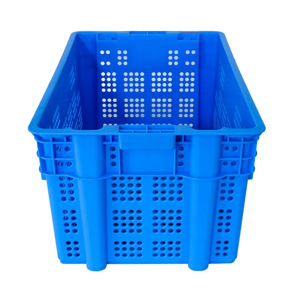Plastic mesh crate nest stack vented plastic basket vegetable fruit crate transport turnover storage crate