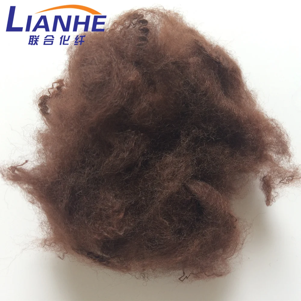 regenerated 3D or 6D olive shade solution dope dyed psf fiber for geotextiles