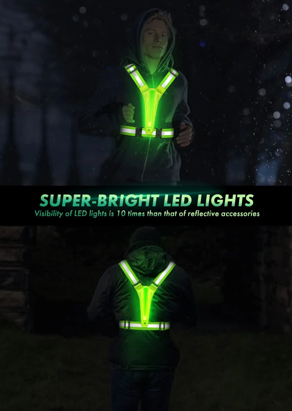 Bestseller  USB Rechargeable Night Riding, Running Vest Led Reflective Vests