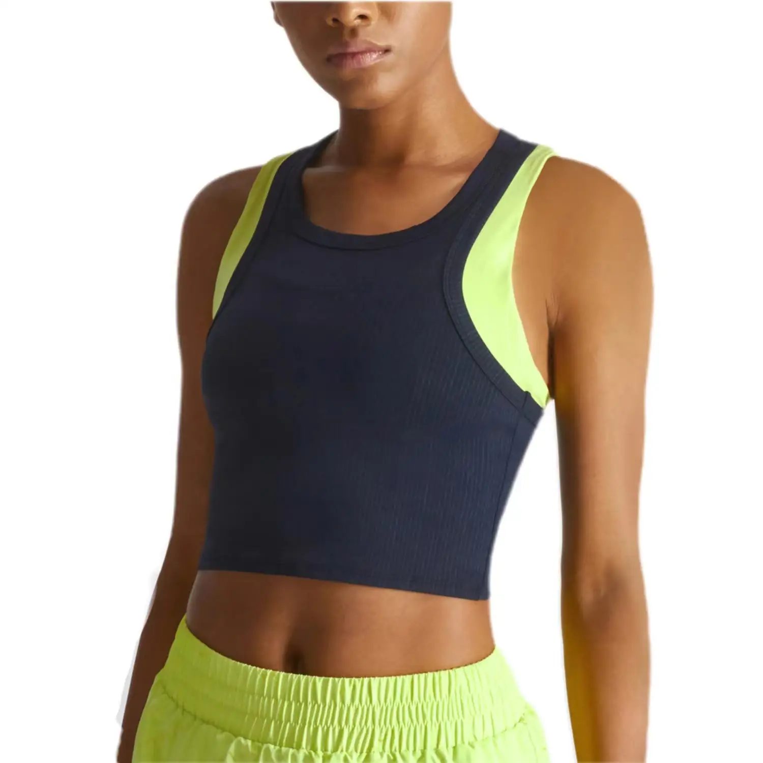 Custom Logo Fashion Ladies casual clothing sports gym Tank Top all color Ribbed Knit Plain yoga tanktop for women