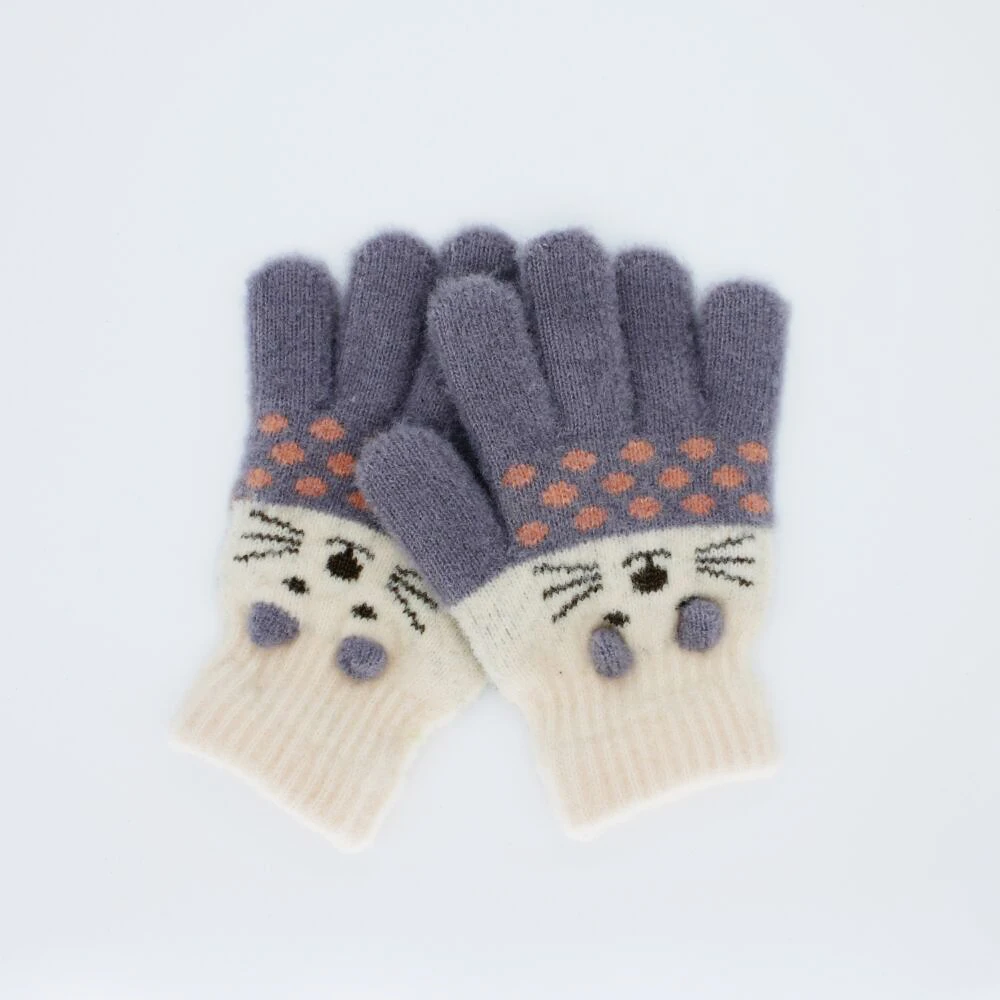 cheap price acrylic Knit touch screen jacquard warm kids winter gloves
