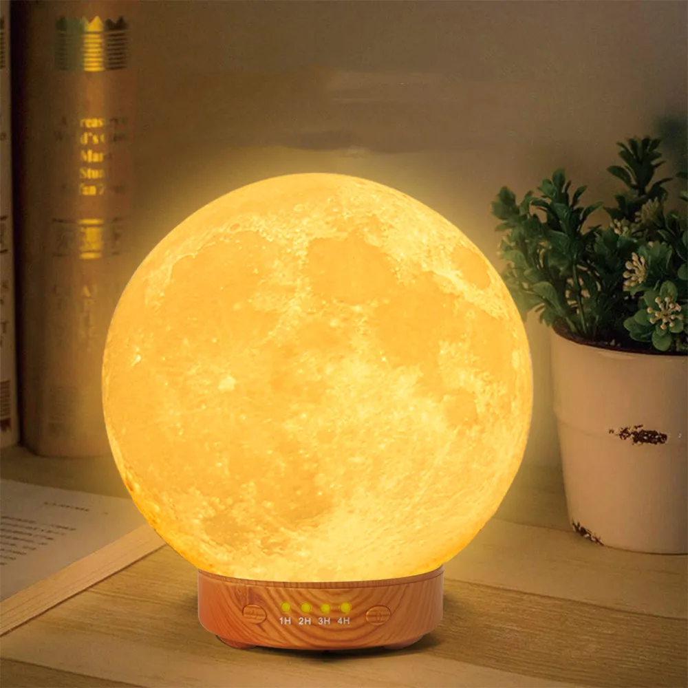 HonSun 2024 new design 3D moon lamp light diffuser Manufacturer Unique Cool Mist Automatic Off Machine Smart Appliances Diffusor
