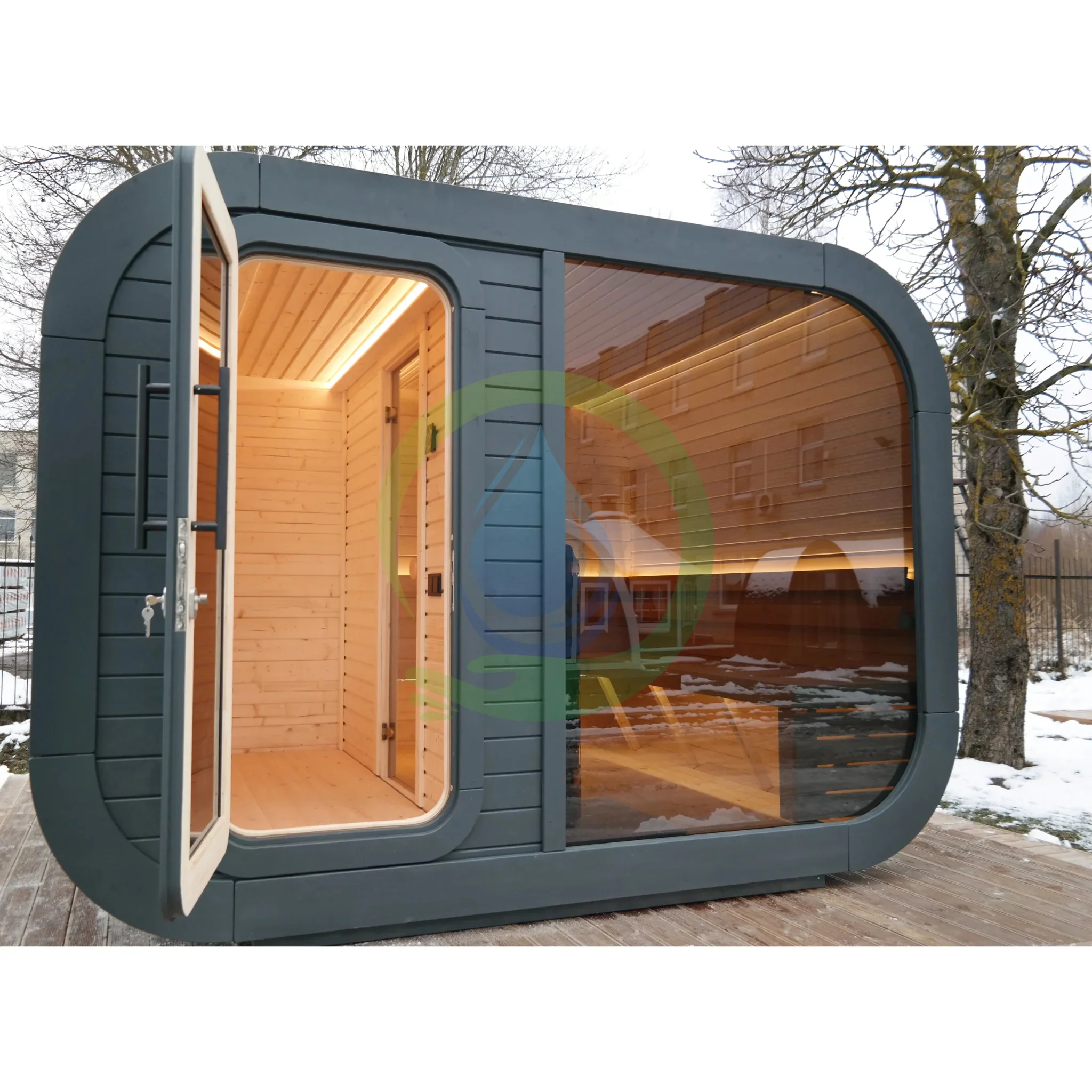 Traditional Outdoor cabin Garden 4-6 People Outdoor 6KW Electric Furnace Heater smart Sauna Steam Room
