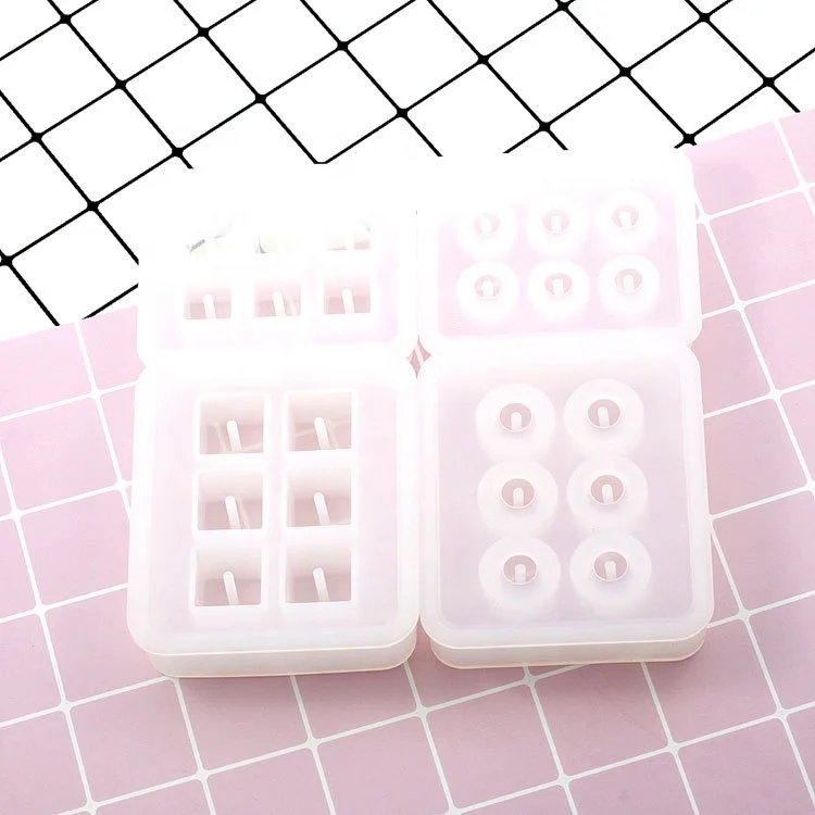 Transparent Rectangle Silicone Bead Mould Square Ball 6 Hanging Holes DIY Epoxy Jewelry Mold resin molds for jewelry