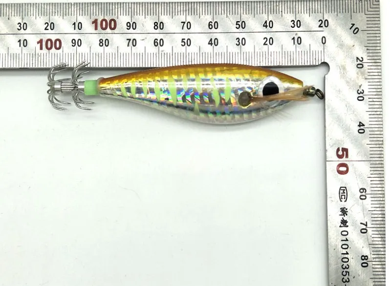 Octopus Cuttlefish Japanese squid jig Luminous   9.5cm  9g Wooden  Egi Shrimp Squid Hook Fishing Lure