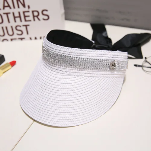 2022 New arrival summer beach visor cap Letter Big Brim Hat Travel Sun Hat Trend brand visor straw hats cap