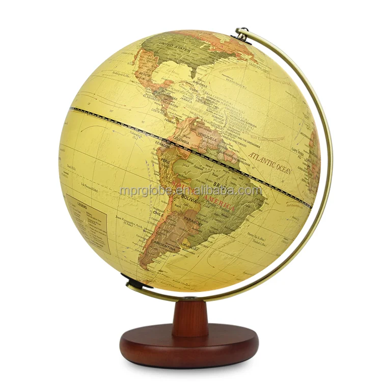 New Vintage World Globe With Stand Classical Design Rotating Earth Globe High Quality Desktop Earth Globe Vintage