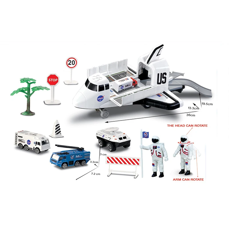 KSF Wholesale Mini Model Die-Cast Metal Astronaut Scene Space Shuttle Rocket Toys For Kids