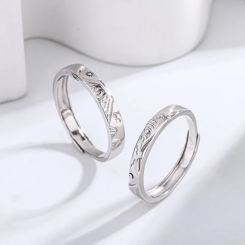 925 sterling silver rings fashion simplicity men and women rings wedding 925 sterling silver adjustable rings