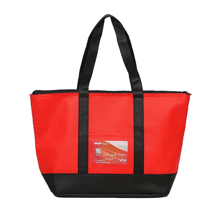 High Quality Waterproof Reusable Oxford Polyester Logoed Folding Small lunch bag canvas Insulated Cooler Bag With Zipper