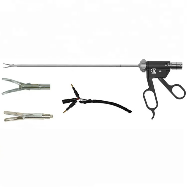 101.024D New CE Approved Bipolar Dissecting Forceps 5x330mm double action straight head+ Bipolar Cable Laparoscopy