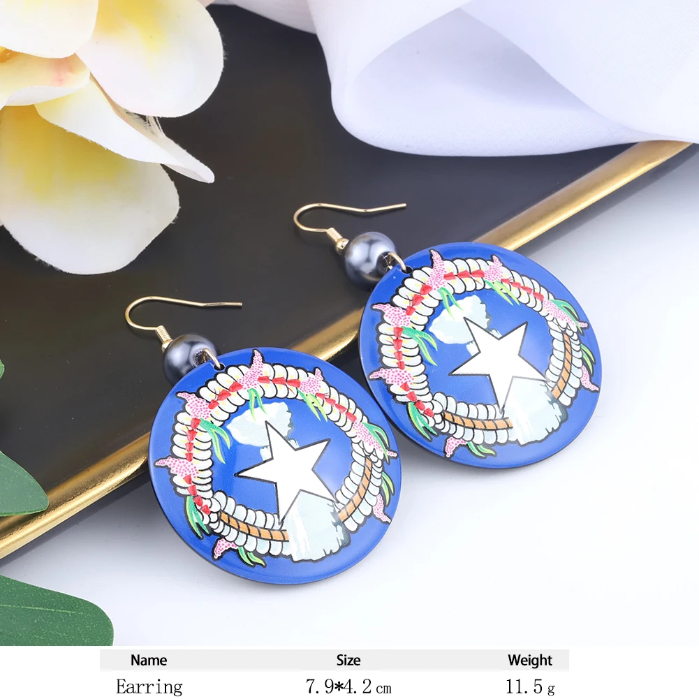 SophiaXuan new arrivals acrylic blue aegis earrings boho chic jewelry hawaiian  acrylic earrings fashion jewelry