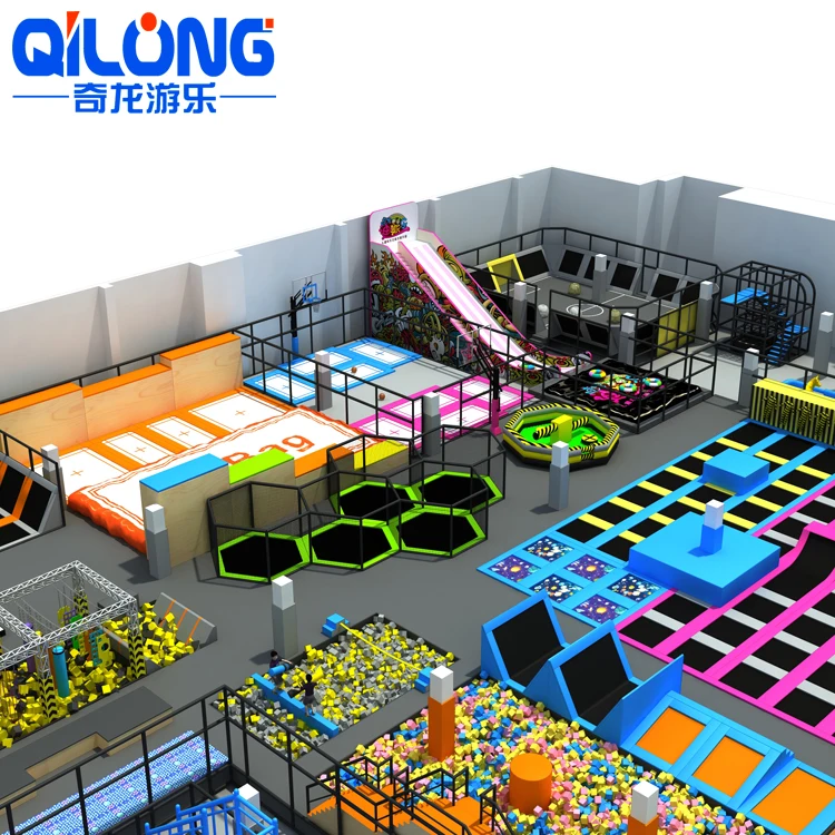Wholesale Soft Play Equipment Big Fitness Jumping Amusement Kids Indoor Trampoline Park