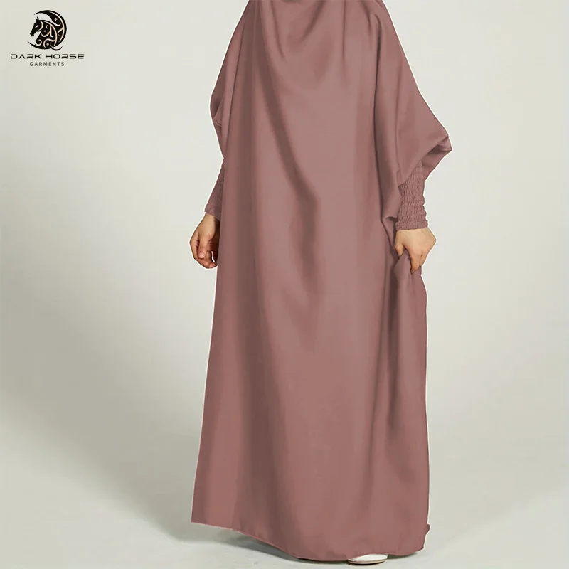 DarkHorse Wholesale In stock one piece for Middle East Abaya girls long swing solid color dress long dress Muslim children abaya