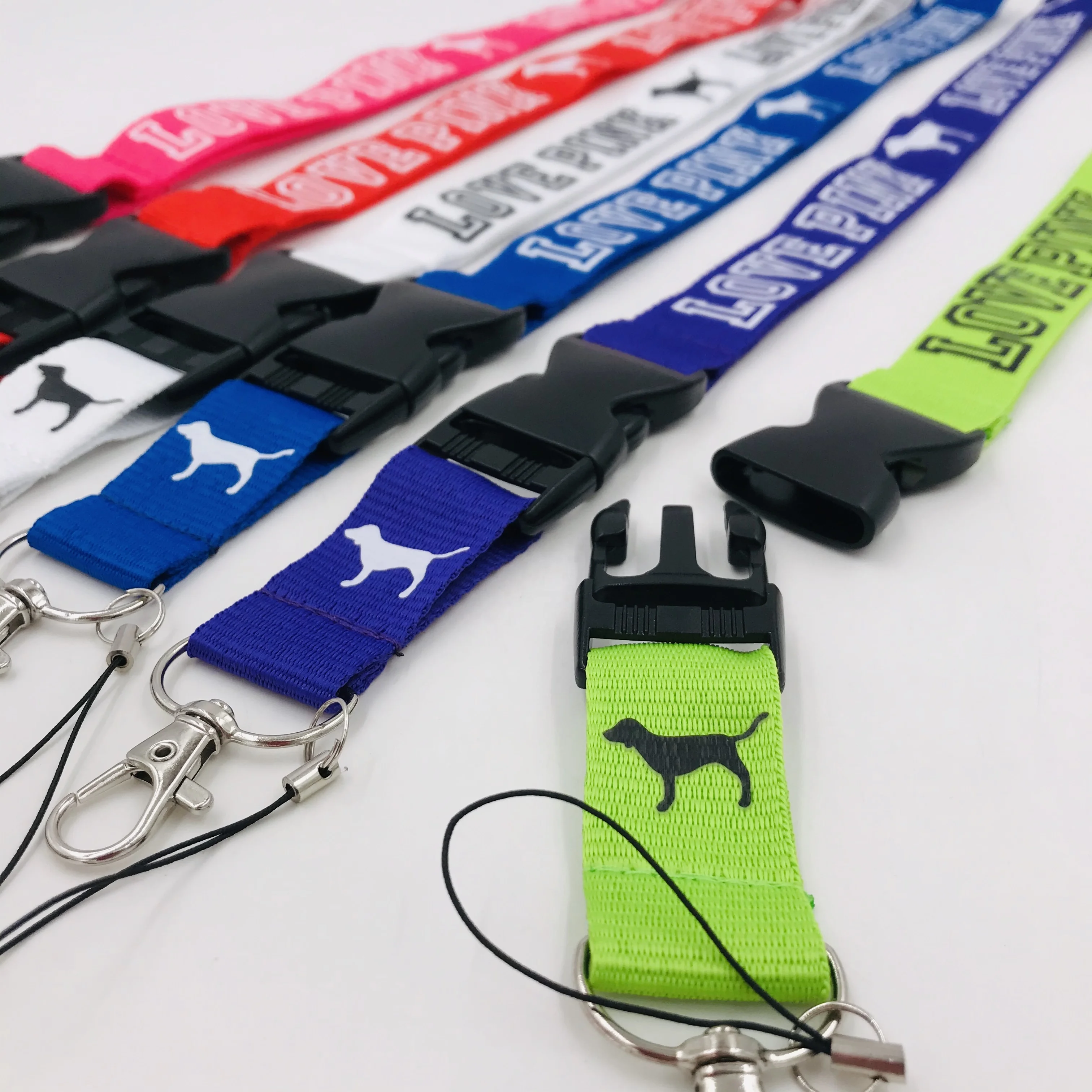 Customized pink Lanyards in Bulk Screen Printing Brand Name Lanyards