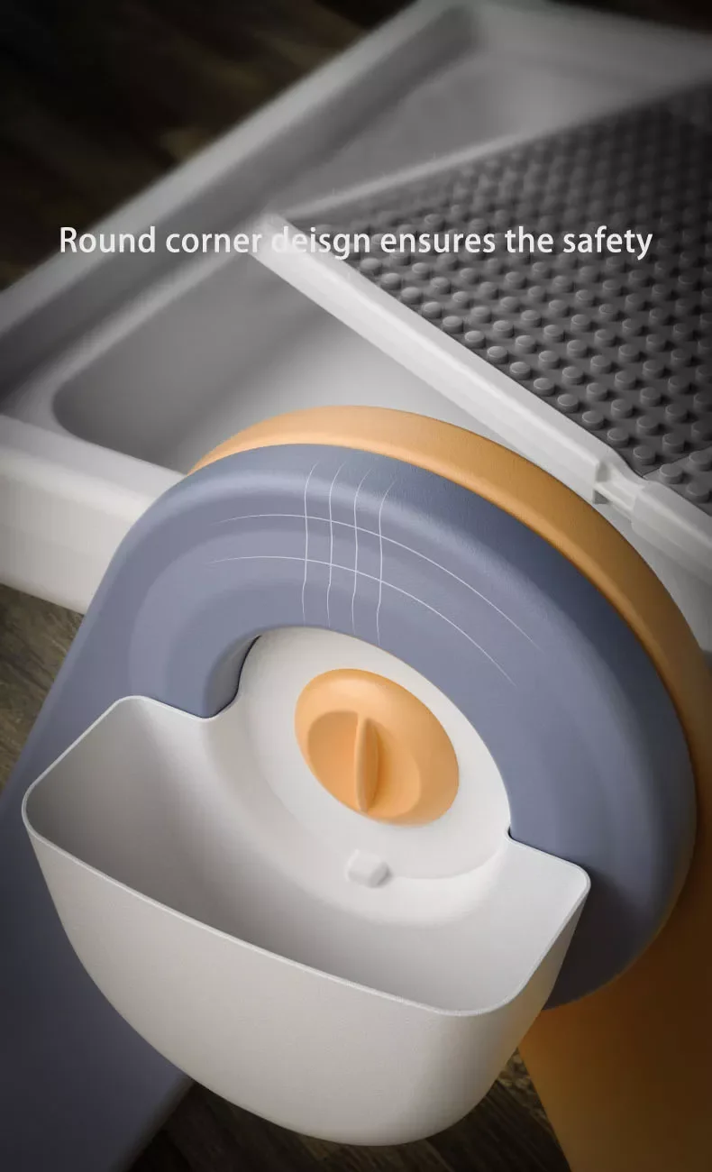 6 in 1 Multi Game Table for Kids Drafting, Drawing, Block Building, Learning, Sea & Sand Playing, Storage, Block Wall