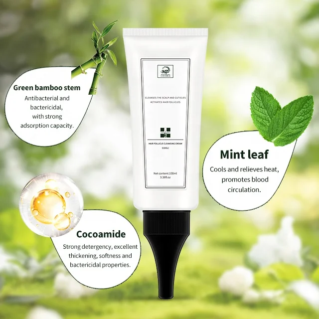 PRE-WASH SCALP EXFOLIANT SCALP DETOX PRODUCTS SCALP CLEANSING CREAM TO CLEAN HAIR FOLLICLES AND REFRESHING  FOR ADULT