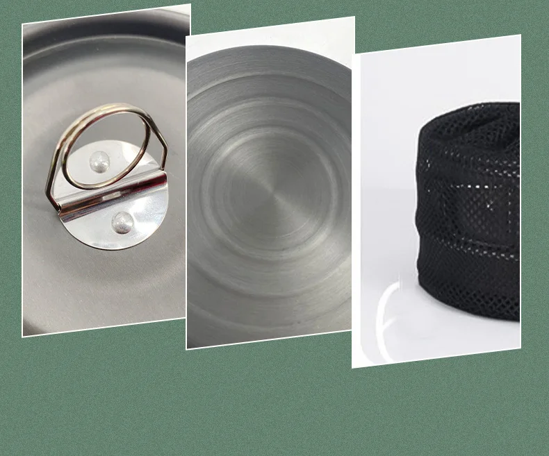 Free Custom Logo Ultralight Aluminum Pot Pan Pure Titanium Cook set