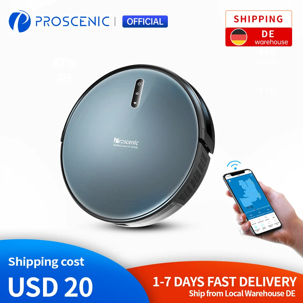 Proscenic 830P High-end Robot Vacuums Gyro Navigation Robotic Vacuum Cleaner