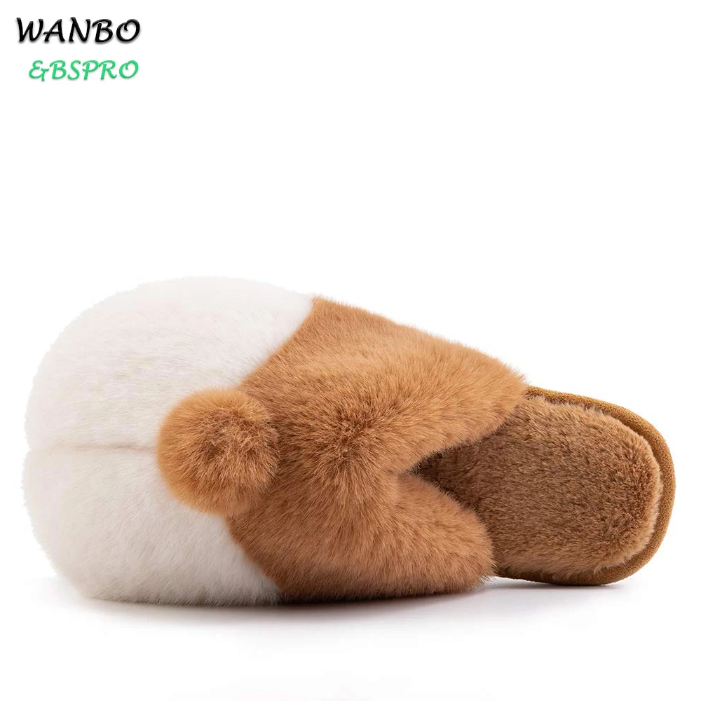 
BSPRO #CHPS0308 corgi butt cute indoor daily use plush shoes for kids 