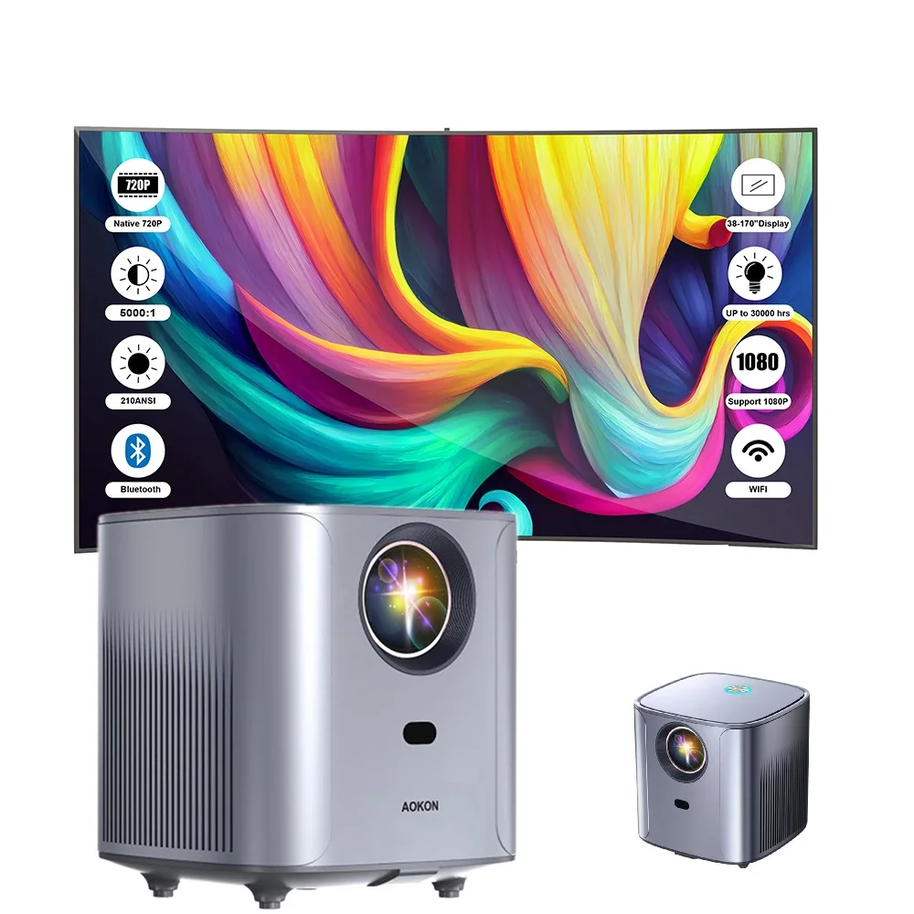 Hottest Aokang 2022 New AK22 720P Home Projector Mini Pocket Projector Android WIFI Portable Beamer 4K 3D Projector