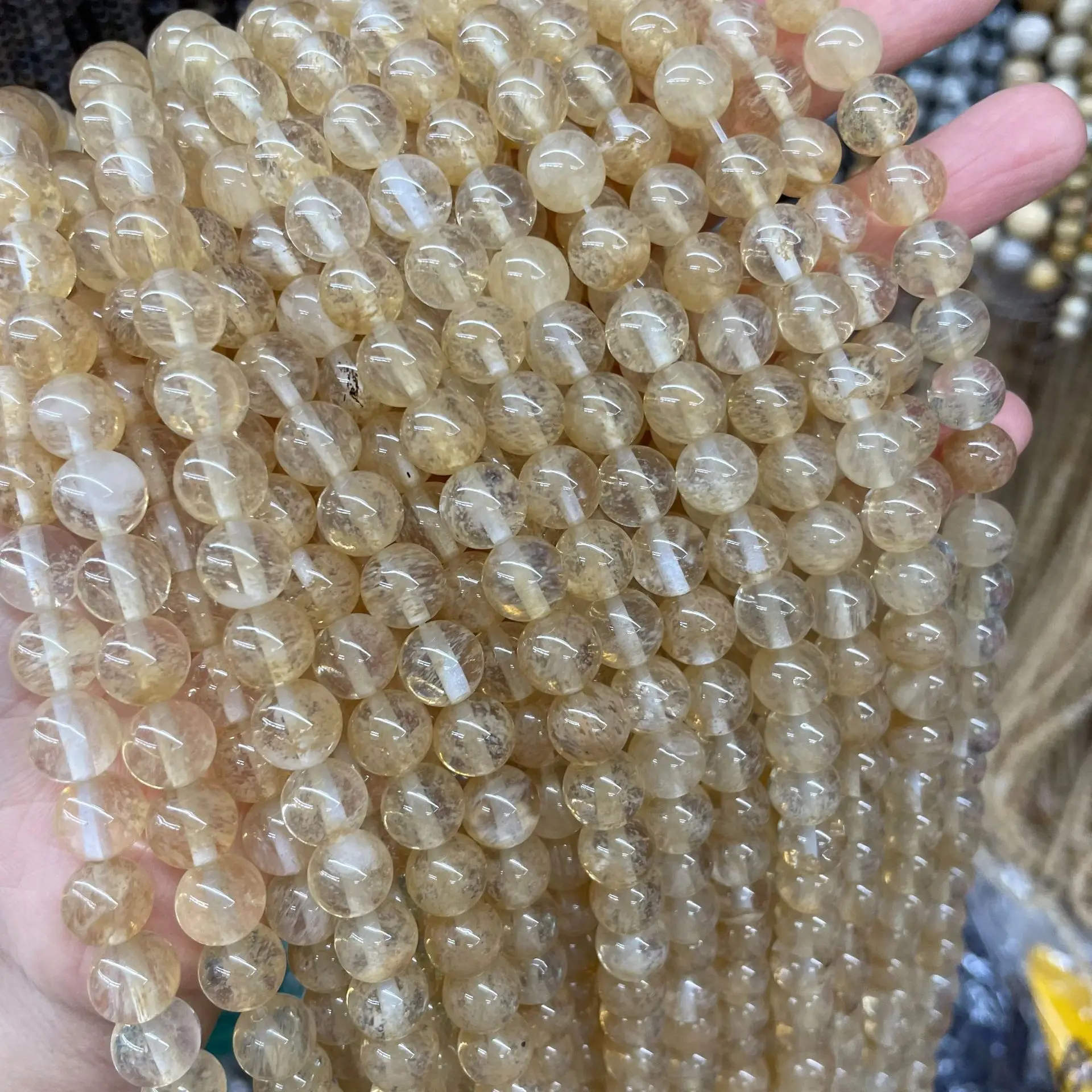 Factory Supply Tea Color Crystal Stone Beads 4-12mm Bulk Loose for Bracelets DIY