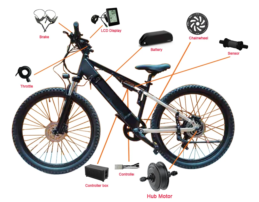 48V 1000W Front hub  bike electric Conversion Motor Kits bike accessories fat tire bike