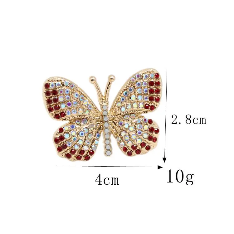 New style Metal Designer Shoes Decoration Butterfly gemstone crystal Croc Shoes Accessories Fit Hole Sandal Clog Charms for croc