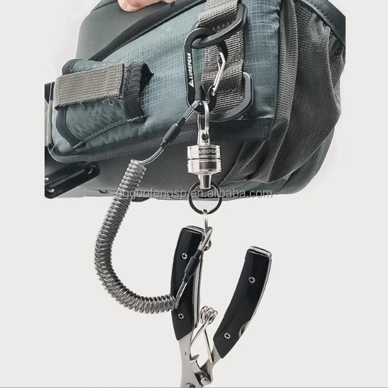 fishing bridge raft fish control device lost rope hanging buckle telescopic elastic pull rope fishing rod lost rope raft