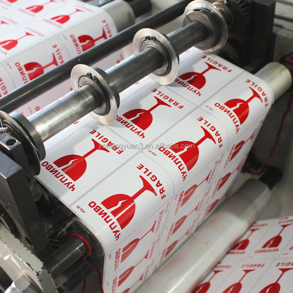 Custom Red Warning Label 100x70 mm Fragile Sticker Shipping for Packaging